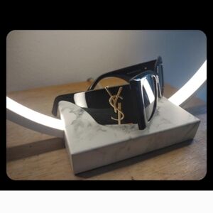 YSL Black Sunglasses with Gold Logo
